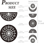 CREATCABIN 7Pcs Spider Web Moon Phase Wall Hanging Halloween Moon Cycle Bohemian Wall Decor Moon Wooden Ornaments Hang Vertical Decorative Gifts for Home Farmhouse Gallery Apartment Bar 37.1x6.3in