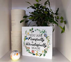Christian Wood Signs, Bible Verse Psalm 139:14 - You are Fearfully & Wonderfully Made, Box Sign Decor Tabletop, Inspirational Wood Plaque, Wood Table Signs, Country Style Home Decor, Christian Gift