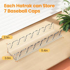 Nicetree Hat Organizer for Baseball Caps, 4 Pcs No Install Acrylic Hat Racks for 28 Baseball Caps Storage, Hat Stand for Caps Display and Organizer for Dresser, Bedroom, Closet, Office