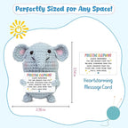 OASSIE Thank You Gifts for Women - Mini Positive Crochet Animals Elephant - Inspirational Birthday Preschool Kindergarten Graduation Gifts Trendy Stuff for Teen Boys Girls Kids Friend Daughter Sister