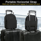 Hard Baseball Hat Case with 6pcs Hat Hooks, Hat Carrier Travel Case with Adjustable Shoulder Strap, Hat Cap Case for 6 Baseball Caps - Perfect for Traveling (Black)