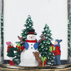 GenSwin Christmas Snow Globe Candle, Swirling Glittering Candle with Timer, Music, Snowman and Kids Scene, Winter Snow Shaped Lantern, USB/Battery Operated Candles for Christmas Decor