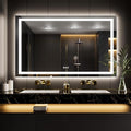 LOAAO 60"x32" LED Bathroom Mirror with Lights, Anti-Fog, Dimmable, Backlit + Front Lit, Lighted Bathroom Vanity Mirror for Wall, Memory Function