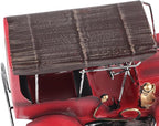 Vintage Classic Car Model Miniature, Old Vintage Car Desktop Decor, Red Tin Alloy Retro Automobile Ornament with Authentic Details for Home Office Bar Wedding Gift