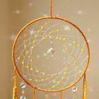 Artilady Dream Catchers with Crystals - Large Boho Yellow Moon Dream Catcher Wall Decor House Decorations for Home Girls Kids Baby Bedroom Room Decor Christmas Birthday Teen Girl Boys Gifts