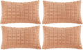 Fancy Homi 4 Packs Decorative Throw Pillow Covers for Living Room Couch Bed, Modern Farmhouse Boho Home Décor Accent Cushion Case, 24" x 16", Peach