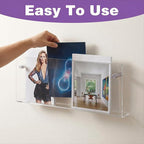 2 Packs Acrylic Magazine Holder Wall Mount Acrylic Display Vinyl Records Holder, Clear Bookshelves Wall Decor Hanging Magazine Holders for Waiting Room, Living Room