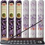 Lavender & Vanilla Incense Sticks & Holder Bundle Variety Pack from Hem Trumiri Insense Insence