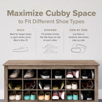 Prepac Elegant Brown Shoe Storage Cabinet, Space-Saving Solution with Cubbies for 36 Pairs, 13"D x 23.5" W x 72.5" H