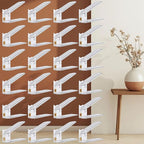 Clear Shoe Slots Organizer for Closet, 24-Pack Adjustable Shoe Stacker & Space-Saving Shoe Storage for a Variety of Spaces, Double Deck Organizer (Transparent Gold)