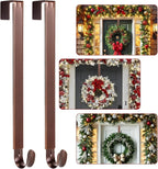 2 Pack Wreath Hanger for Front Door, 20 lbs Christmas Wreath Door Hanger, Non Scratch Over the Door Hooks for Xmas Easter Halloween Fall Wreaths Décor Welcome Sign, Adjustable from 15 to 25 in Hangers