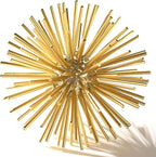 Gold Sphere Decor, Metal Gold Starburst Tabletop Sculpture Decor, Modern Metal Starburst Centerpiece, Spike Ball Decoration for Home Decor