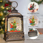 Christmas Snow Globes Lantern with The Nutcracker Music, Nutcracker Snow Globe with Swirling Glitter Effects, USB/Battery Powered with 6-Hour Timer, Christmas Decorations