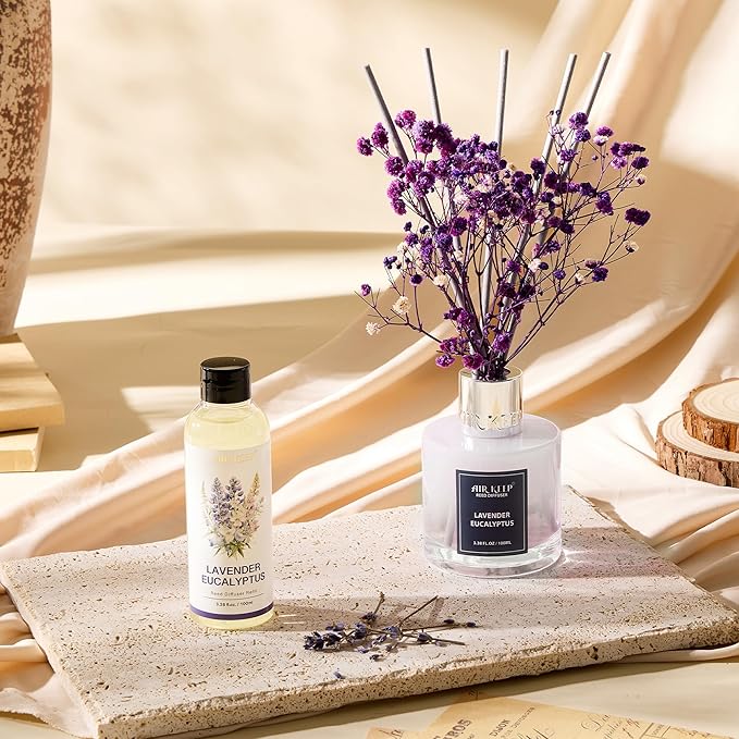 Airkeep Reed Diffuser Oil Refill/Lavender Eucalyptus/3.38oz（100ml/1 Pack/Scented Oil Refill for Diffuser Home Fragrance for Bedroom, Bathroom Office Home Decor