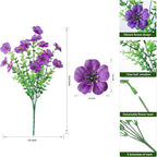 Ivydale Artificial Flowers for Outdoor 24 Bundles Fake Mums UV Resistant Silk Daisy Faux Plants for Outside Planter Home Porch Patio Window Box Decor, Purple Rose Mixed