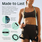 Retrospec Train Resistance Bands Set for Working Out - 5 Stackable Bands, Handles & Door Anchor - Portable Fitness Equipment for Physical Therapy & Yoga Includes Carry Bag