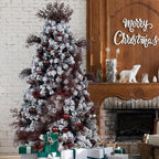 Wironlst Christmas Ball Ornaments Shatterproof Clear Large Plastic Hanging Ball Decorative Baubles Set with Stuffed Delicate Decorations (Multi-Siz, Brown)