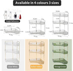 YCIA&DONE Corner Bathroom Counter Organizer, Makeup Organizer for Vanity, Skincare Cosmetic Perfume Tray, Corner Countertop Shelf Rack Storage for Bathroom Kitchen 3Tiers (Smoky Gray)