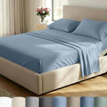 California Design Den Split King Sheet Set - 100% Cotton, 600 Thread Count, Breathable Luxury King Size Sheets for Adjustable Bed, Luxury Soft Hotel-Quality Sheets with Sateen Weave - Pastel Blue