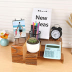 ELEGANTLIFE Acrylic Display Risers Set of 4, 4-Level Tiered Display Stands for Cupcakes, Small Figures & Jewelry, Compact Countertop Display Shelf, Multiple Colors Available (Dark Wood Grain)