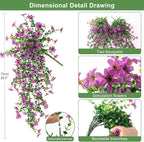 Artificial Fake Hanging Flowers Plants for Outdoor Spring Decoration,2 PCS Faux Silk Daisy with Eucalyptus Leaves,UV Resistant Look Real for Outside Home Indoor Planter Porch Patio Balcony Yard Decor