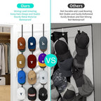 HapiRm Over Door Hat Rack - 3 Packs Hat Organizer with 12 Hooks Design, Hanging Baseball Cap Organizer Storage Holds Up to 60 Caps for Door, Bedroom, Closet (Black)