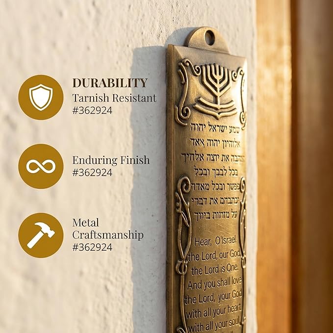 Garneck 6 Sets Mezuzah for Door: Vintage Religious Mezuzah with Holy Scroll and Case Metal Shema Scroll Holder for Jewish Home Entrance Door Frame Mitzvah Gift for Housewarming