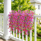 Fake Artificial Hanging Flowers for Outdoor Spring Decor 2PCS Faux Silk Flowers Plants for Outdoor Outside Planter UV Resistant Daisy for Porch Front Door Patio Balcony Yard Decor