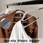 30 Pack Plastic Clothes Hangers- 16.5 Inch Slim Space Saving Hangers for Closet, Heavy Duty Non-Slip Hangers with 360° Swivel Hooks for Hanging Coats, Suits, Jackets, Shirts,T-Shirt