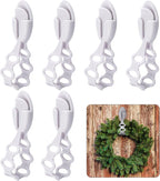 6 Pcs Christmas Wreath Holder Ties - 8.5" Adhesive Silicone Straps - Stretchable Hangers for Garland Mantle Stairways Decoration