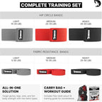 DMoose Fitness Fabric Resistance Bands for Full Body Exercises - Non-Slip Thick Cloth Stretch Band for Squats, Lunges & Bicep Curls - Long Resistance Bands for Working Out - Booty Band for Men & Women