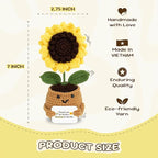 Emotional Support Crochet Sunflower Doll – Handmade Appreciation for Women, Teachers, Friends, Moms, Coworkers – Positive Affirmation Flower Pot with “You are a Blessing