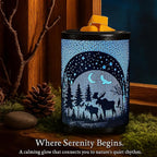 Leyoue Electric Wax Warmer with Efficient PTC Heating - Enchanting Deer in Forest Iron Design, Quickly Melts Wax Blocks, Releases Long-Lasting Fragrance, Perfect Home Decor Piec