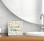 SRADMO Boho Floral Inspirational Wood Box Sign Desk Decor, Motivational Office Decor, Positive Inspirational Theme Wooden Block Box Sign Decoration for Home Office Shelf Table Decorative Accessories
