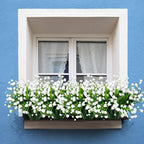 12 Bundles Artificial Flowers for Outdoors Spring Decor, Realistic UV Resistant Fake Plants Faux Plastic Flowers for Outside Planter Home Gardens Patio Porch Yards Cemetery Summer Decor(White)