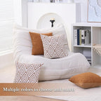 HPUK Decorative Throw Pillow Covers Set of 4 Geometric Design Linen Cushion Cover for Couch Sofa Living Room, 18"x18" inches, Golden Brown