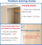 FIRJOY 12" Valet Rod for Closet Pull Out (2 Pack, Chrome)