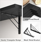 Love-KANKEI Corner Shelf Wall Mounted,Floating Wall Shelves for Storage,Rustic Wood Hanging Shelves for Display,Bathroom Kitchen Bedroom Living Room,Set of 4,Black