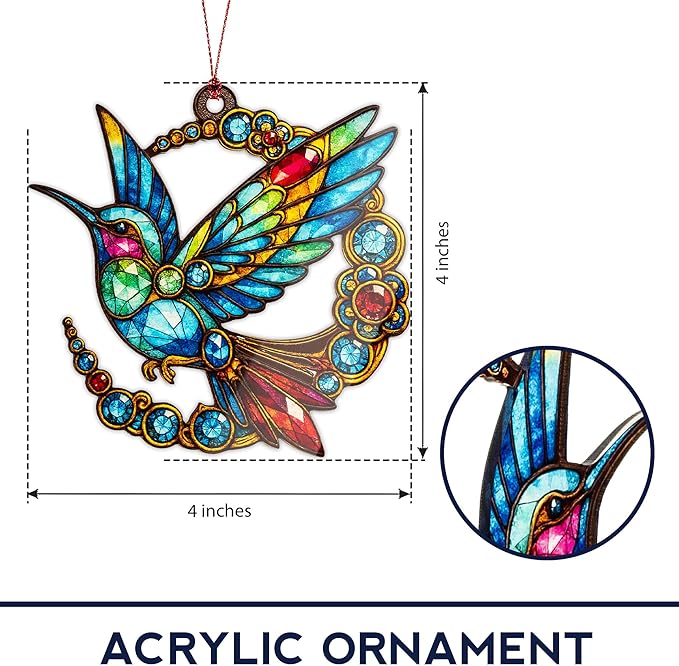 Hummingbird Gifts for Women - Christmas Ornament 2026 - Beautiful Christmas Ornaments Decorative Hummingbird with Meaningful Story Card Humming Bird Valentines Birthday Teacher Gift