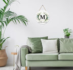 Monogram Letter M House Warming Gifts New Home Wreaths for Front Door Decor Wooden Welcome Sign Floral Family Last Name Initial Spring Summer Porch Rustic Wall Home Kitchen Boho Decorations