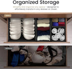 Reli. Drawer Organizer for Clothes (7 Pack) | Gray Dresser Organizer for Clothing | Foldable Fabric Drawer Bins for Bras, Nursery, Baby Clothes, Underwear, Socks | Dresser Storage Dividers