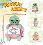 HEXMOZ Gifts for Mom from Daughter, Son - Birthday Gift, Ideas for Mothers, Mamas, Mother-in-Law - Handmade Collectible Turtle Peony Doll Crochet Emotional Support with Positive Card