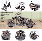 Trebisky Metal Motorcycle Sculpture (Copper Softail) – Vintage Scrap Art Desk Decor for Office & Home, Unique for Dad, Men, Father, or Biker Enthusiasts