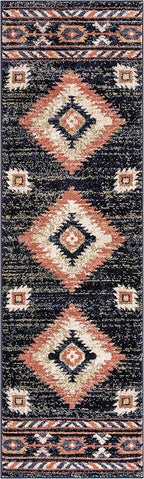 Well Woven Tulsa Lea Blue Traditional Southwestern Tribal 2'7" X 9'10" Runner Rug