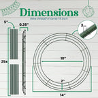 5-Pack 14 Inch Wire Wreath Frame – Round Metal Wreath Form with Ring Design for DIY Crafts, Floral Projects, and Home Decor – Dark Green Wire Frame for Christmas Holiday & Weddings