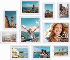 Vittanly 10 Pack Picture Frames Collage Wall Decor, Gallery Wall Frame Set for Wall or Tabletop Display, Engineered Wood and Shatter-resistant Plexiglass, Multi Sizes with 8x10, 5x7, 4x6 Frames, White