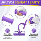 Pedal Resistance Band with Handle, 6-Tube Foot Pedal & Ankle Puller Exercise Band for Full Body Workout, Multifunction Home Gym Equipment for Arms, Legs, Abdomen, Waist Training