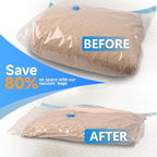 Vacuum Storage Bags with Electric Air Pump, 30 Pack Compression Bag, Space Saving Vacuum Sealer Bags for Clothes, Blanket, Duvets, Pillows, Comforters Travel, Two Compressing Ways