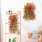 INQCMY 2Pcs Artificial Fake Hanging Flowers for Outdoors UV Resistant Artificial Plants for Spring Summer Decor Look Real Faux Flowers for Outside Home Planter Porch Patio Decor