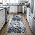 Washable Area Rug 3x10 Entryway Rug: Washable Modern Abstract Soft Thin Rug Indoor Floor No Slip Stain Resistant Carpet for Bedroom Dining Room Farmhouse Nursery Home Office - Black